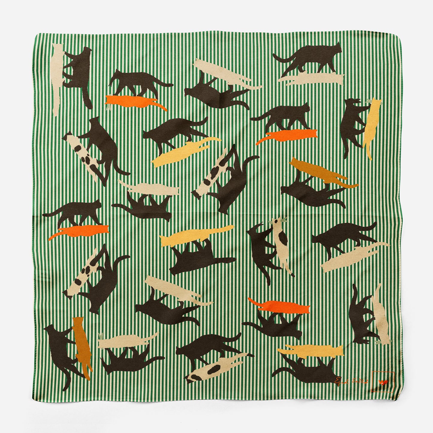 FISH MARKET CATS SILK-MODAL BIG SQUARE