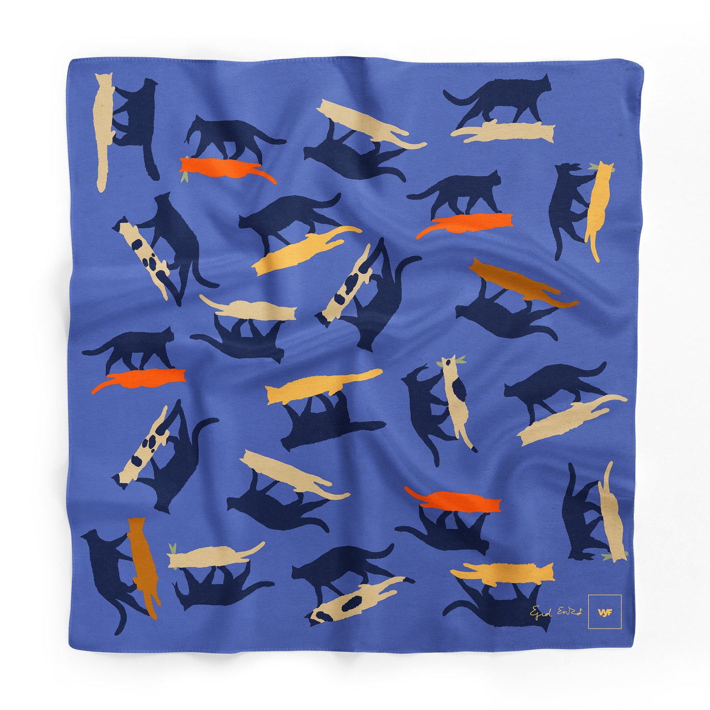 FISH MARKET CATS MEDIUM SQUARE - BLUE