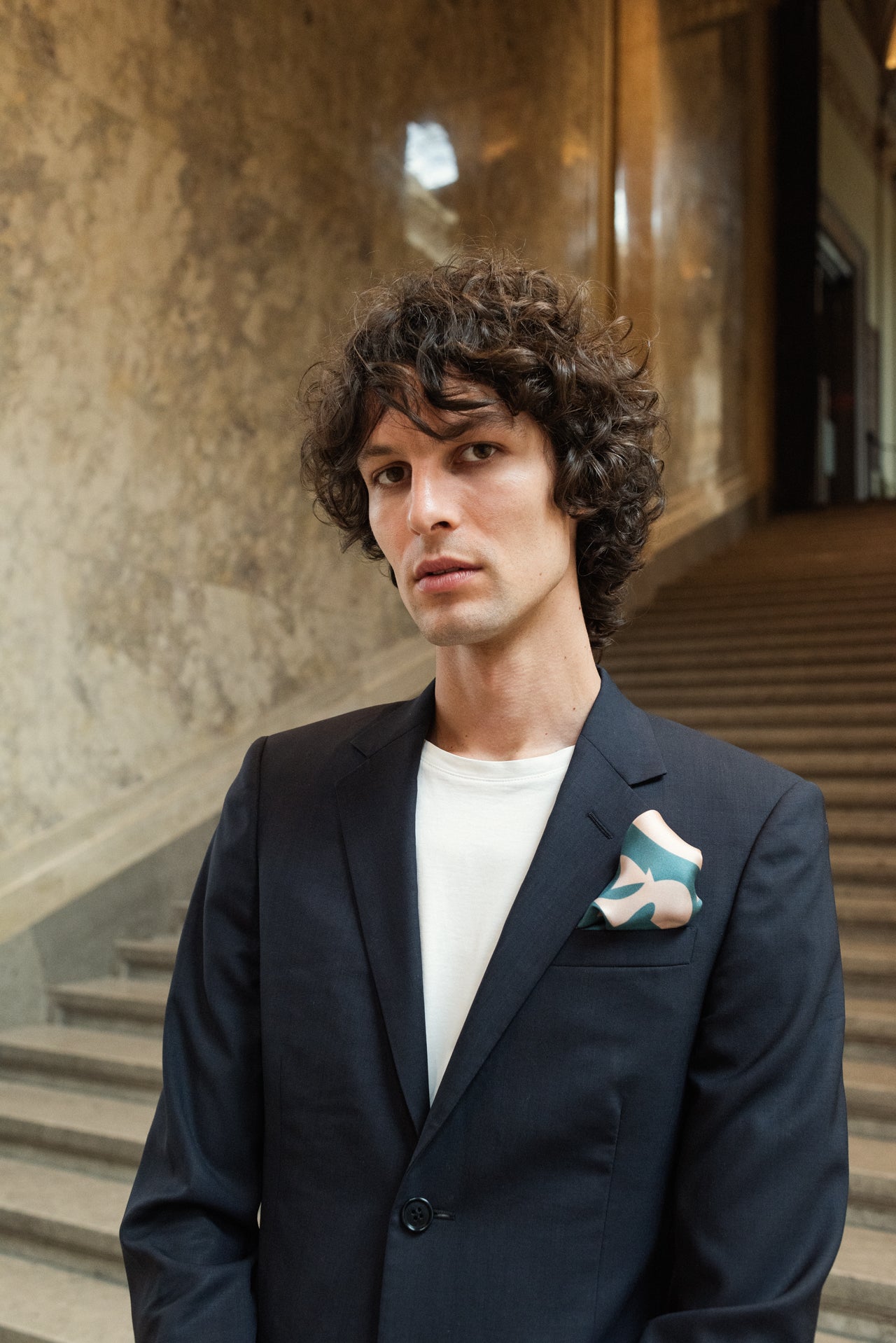 BIRDS POCKET SQUARE GREEN