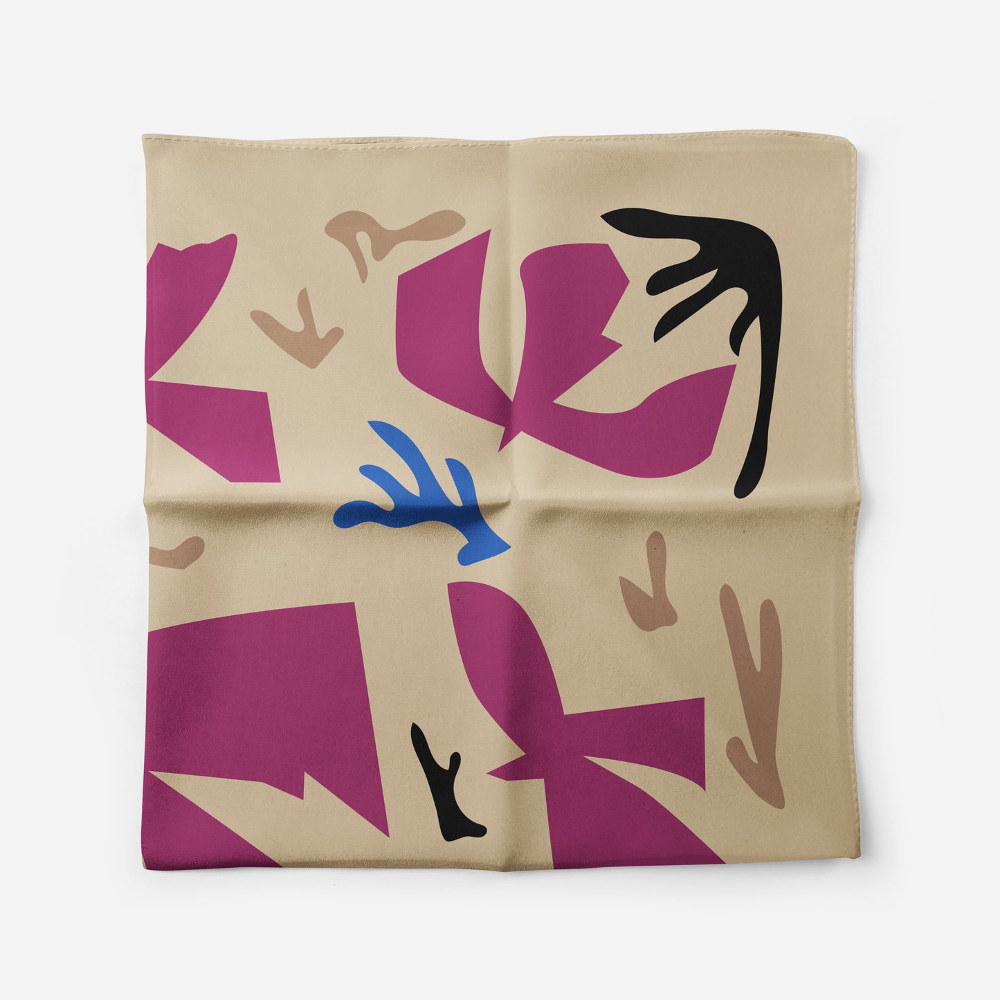 BIRDS POCKET SQUARE BEIGE