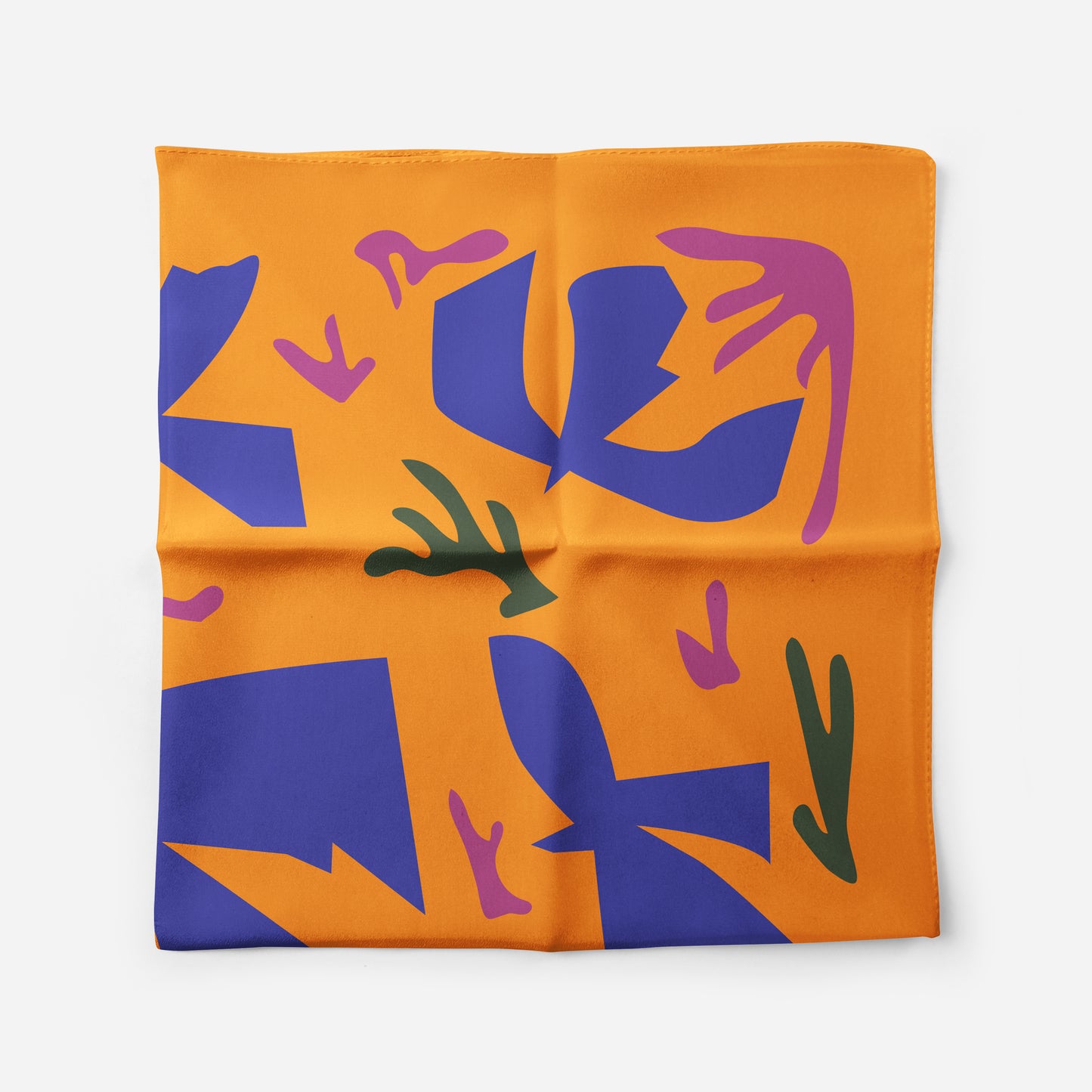 BIRDS POCKET SQUARE ORANGE